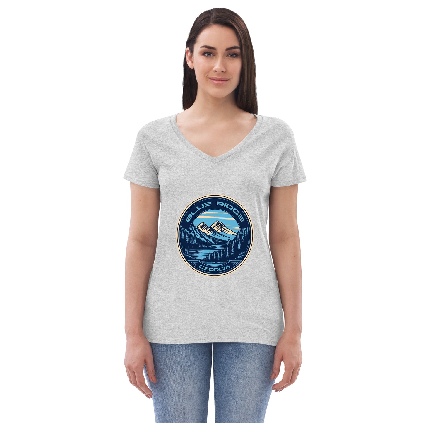 Blue Ridge Georgia Souvenir Women’s recycled v-neck t-shirt