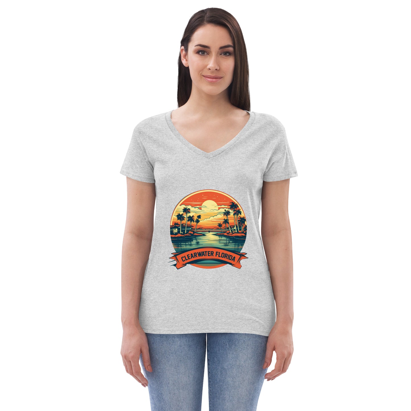 Clearwater Florida Souvenir Women’s recycled v-neck t-shirt