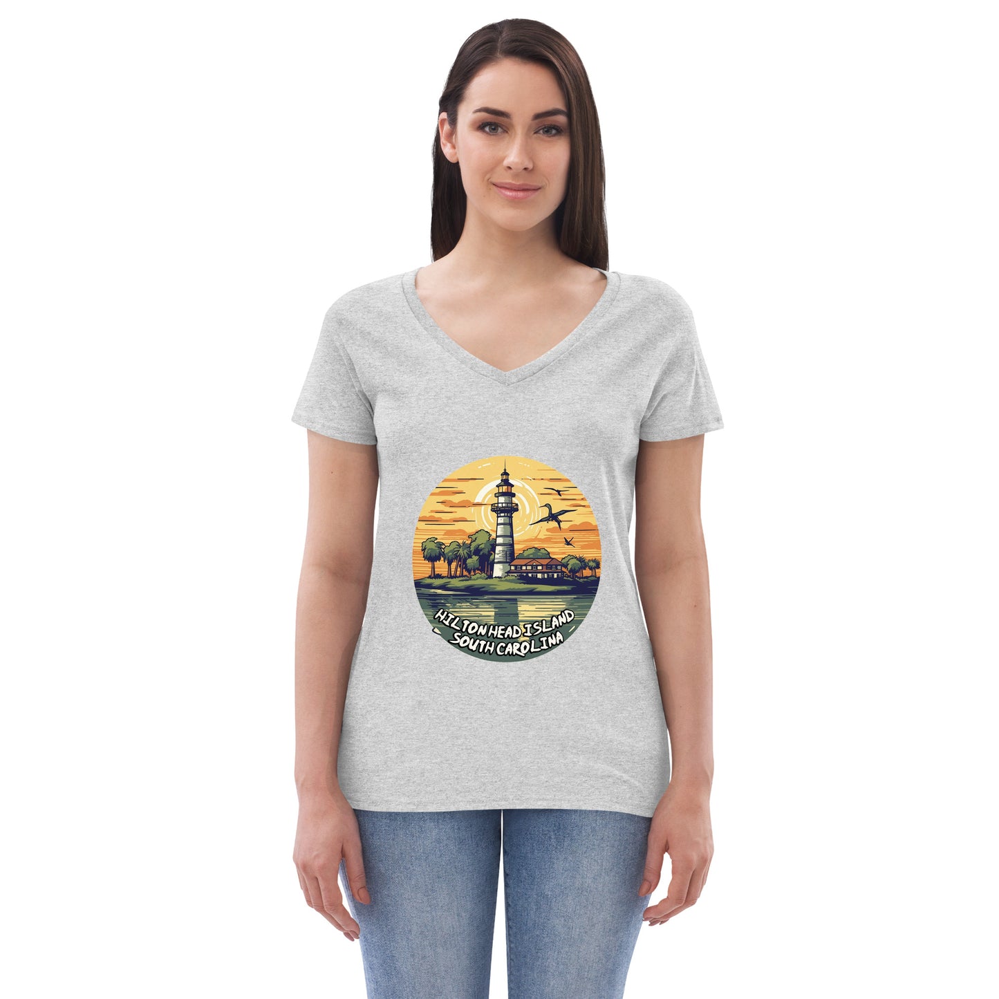 Hilton Head Island South Carolina Souvenir Women’s recycled v-neck t-shirt