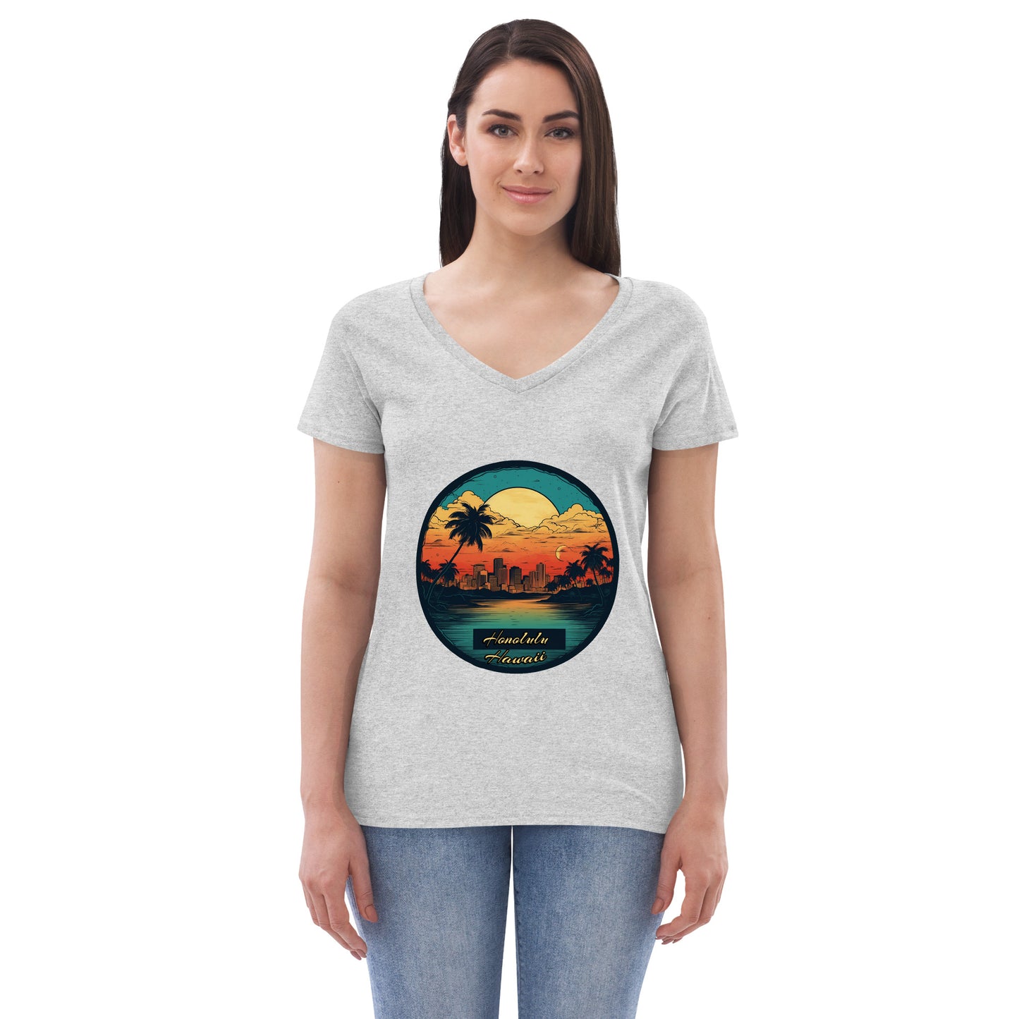 Honolulu Hawaii Souvenir Women’s recycled v-neck t-shirt