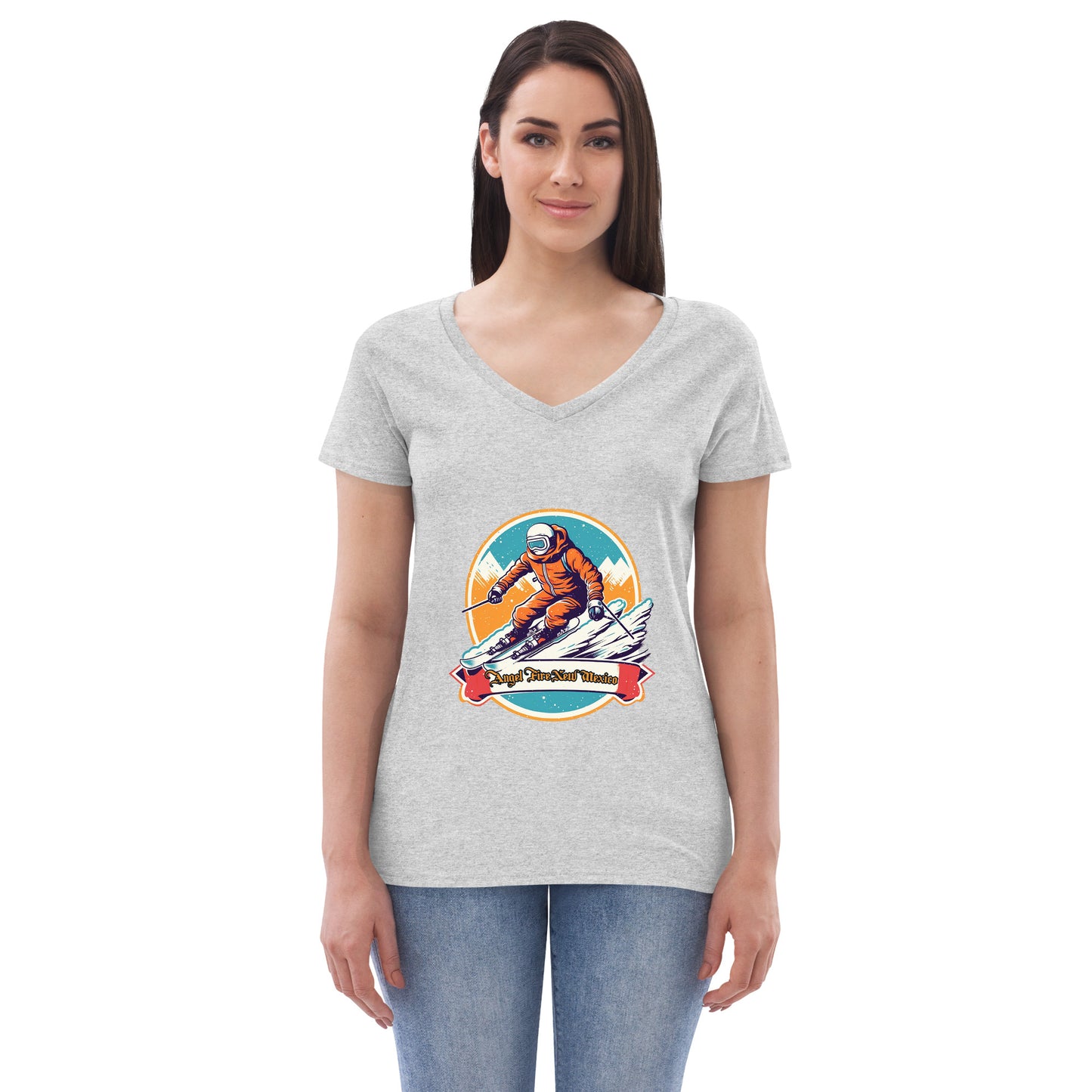 Angel Fire New Mexico Souvenir Women’s recycled v-neck t-shirt