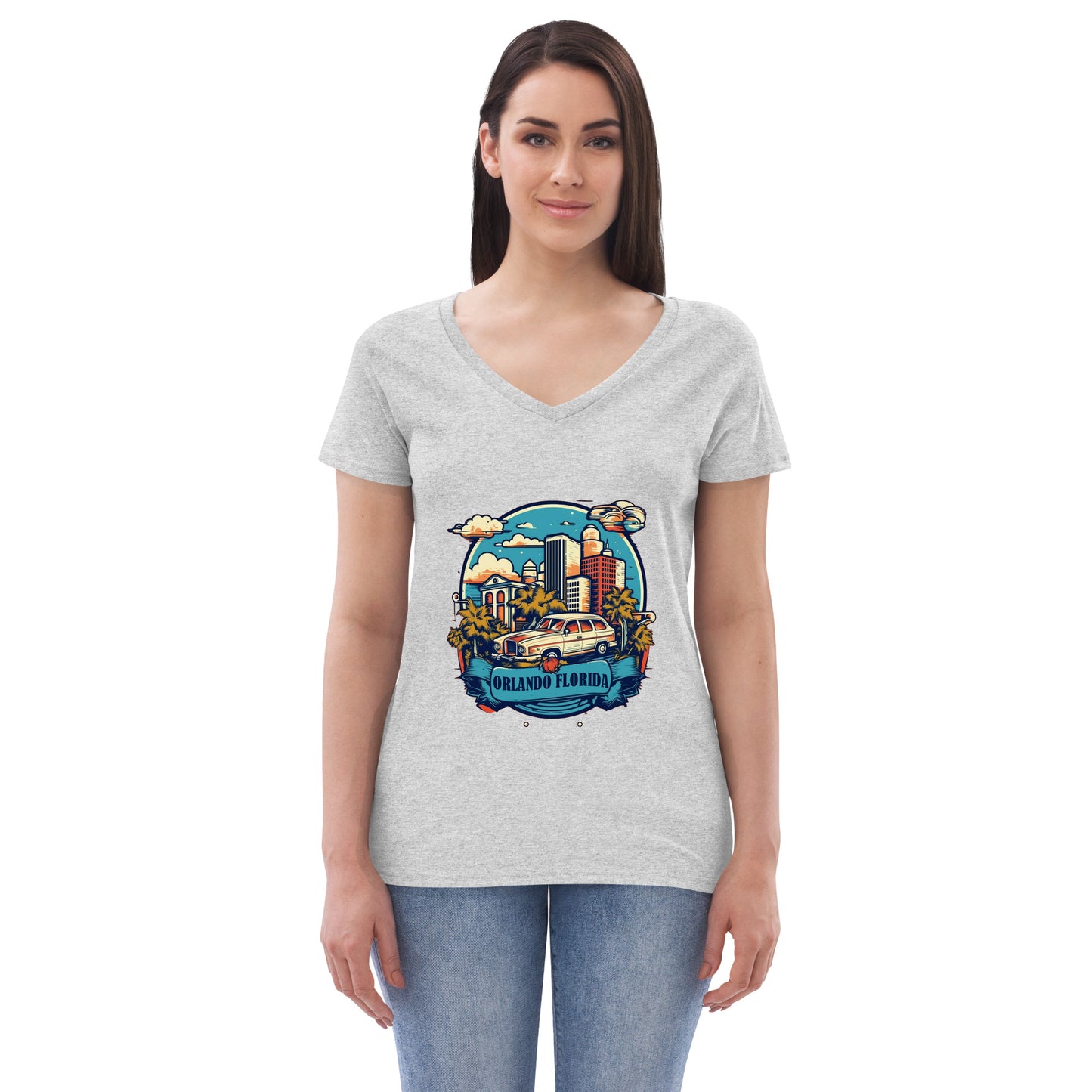 Orlando Florida Souvenir Women’s recycled v-neck t-shirt