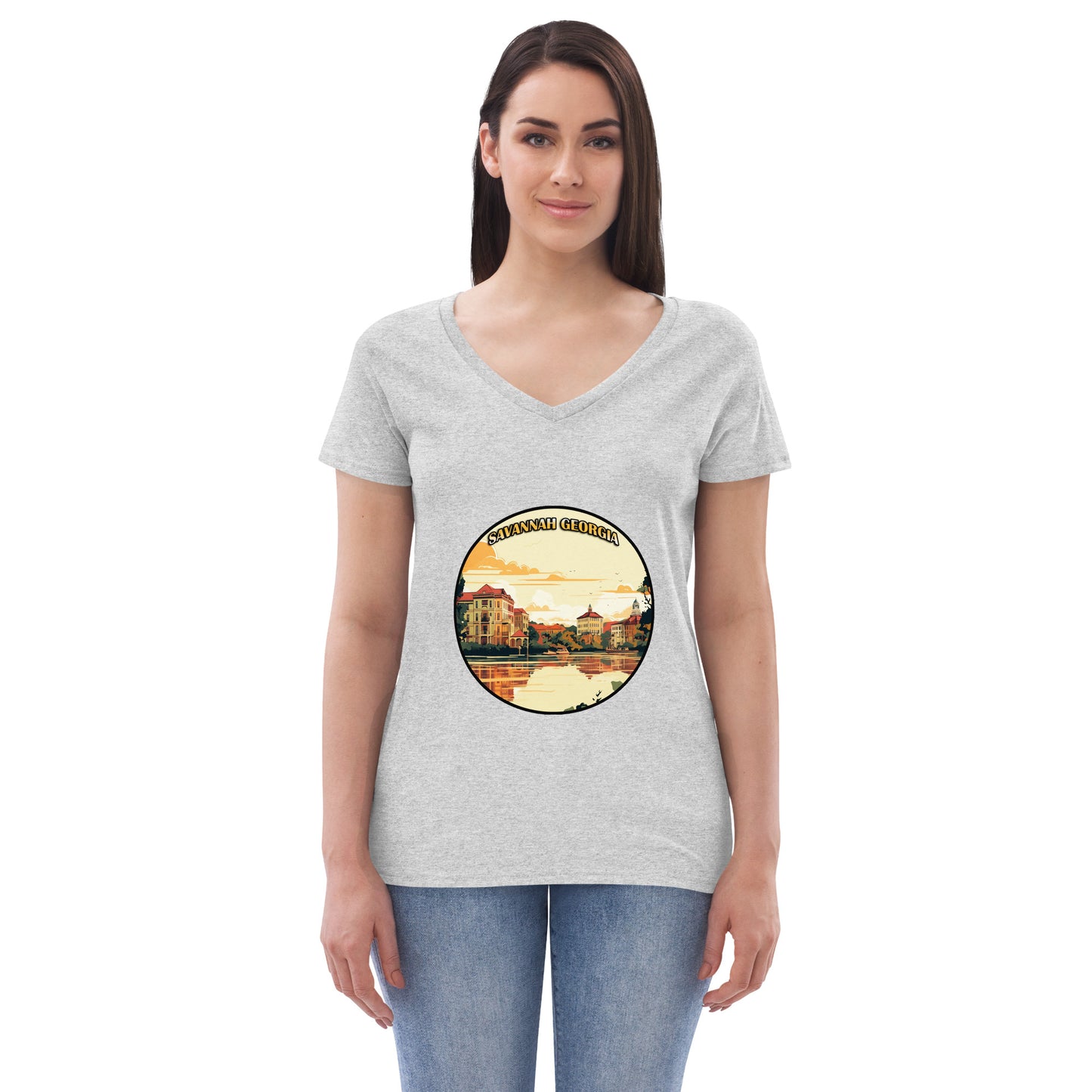 Savannah Georgia Souvenir Women’s recycled v-neck t-shirt