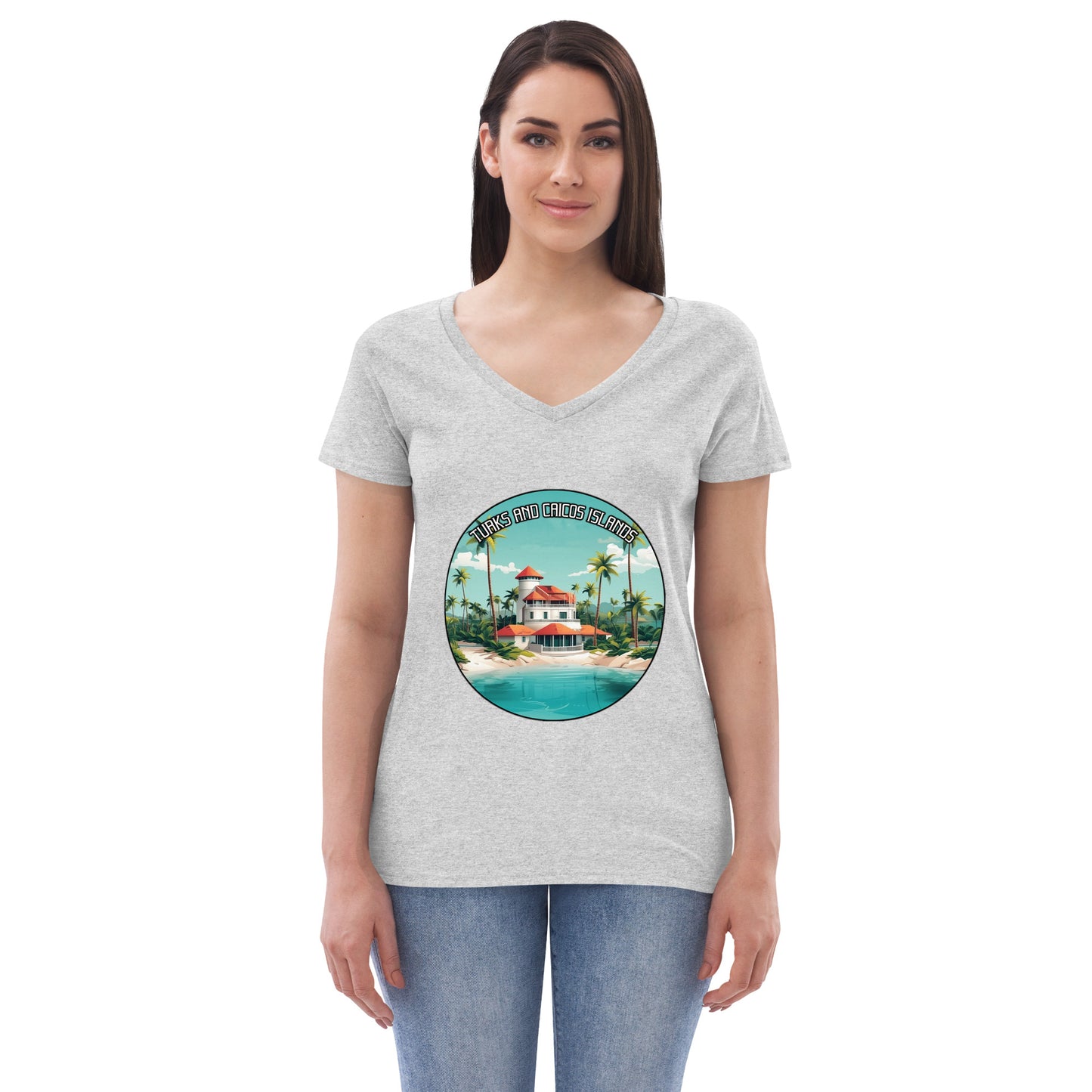 Turks and Caicos Islands Souvenir Women’s recycled v-neck t-shirt