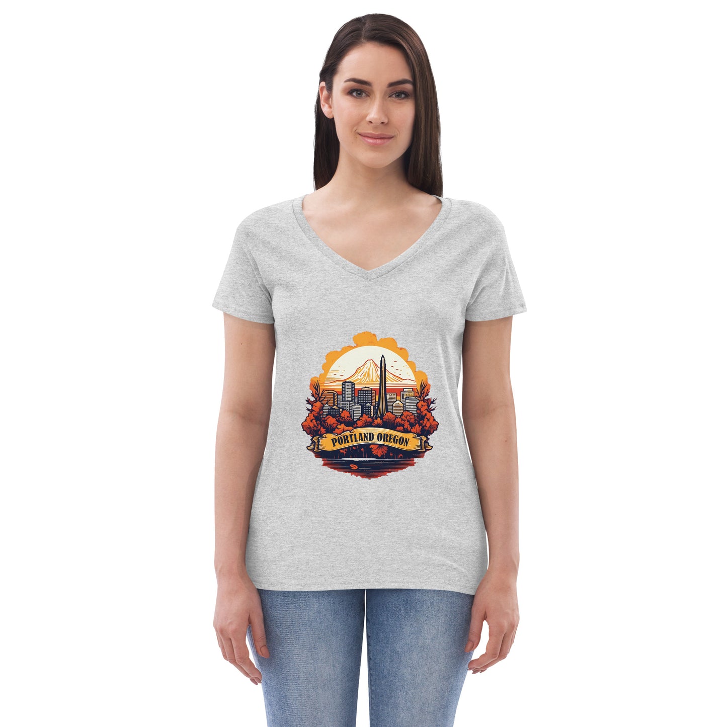 Portland Oregon Souvenir Women’s recycled v-neck t-shirt