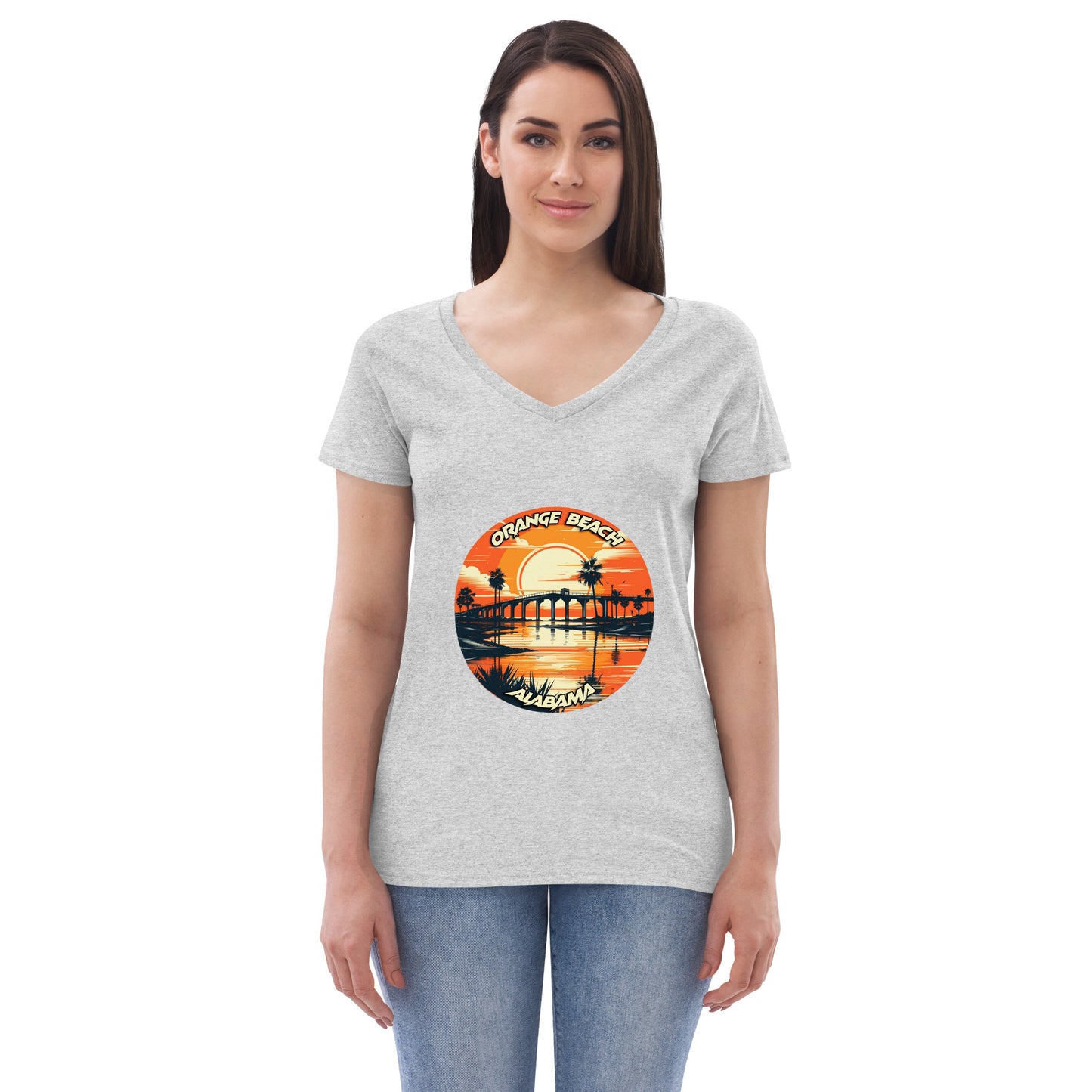 Orange Beach Alabama Souvenir Women’s recycled v-neck t-shirt