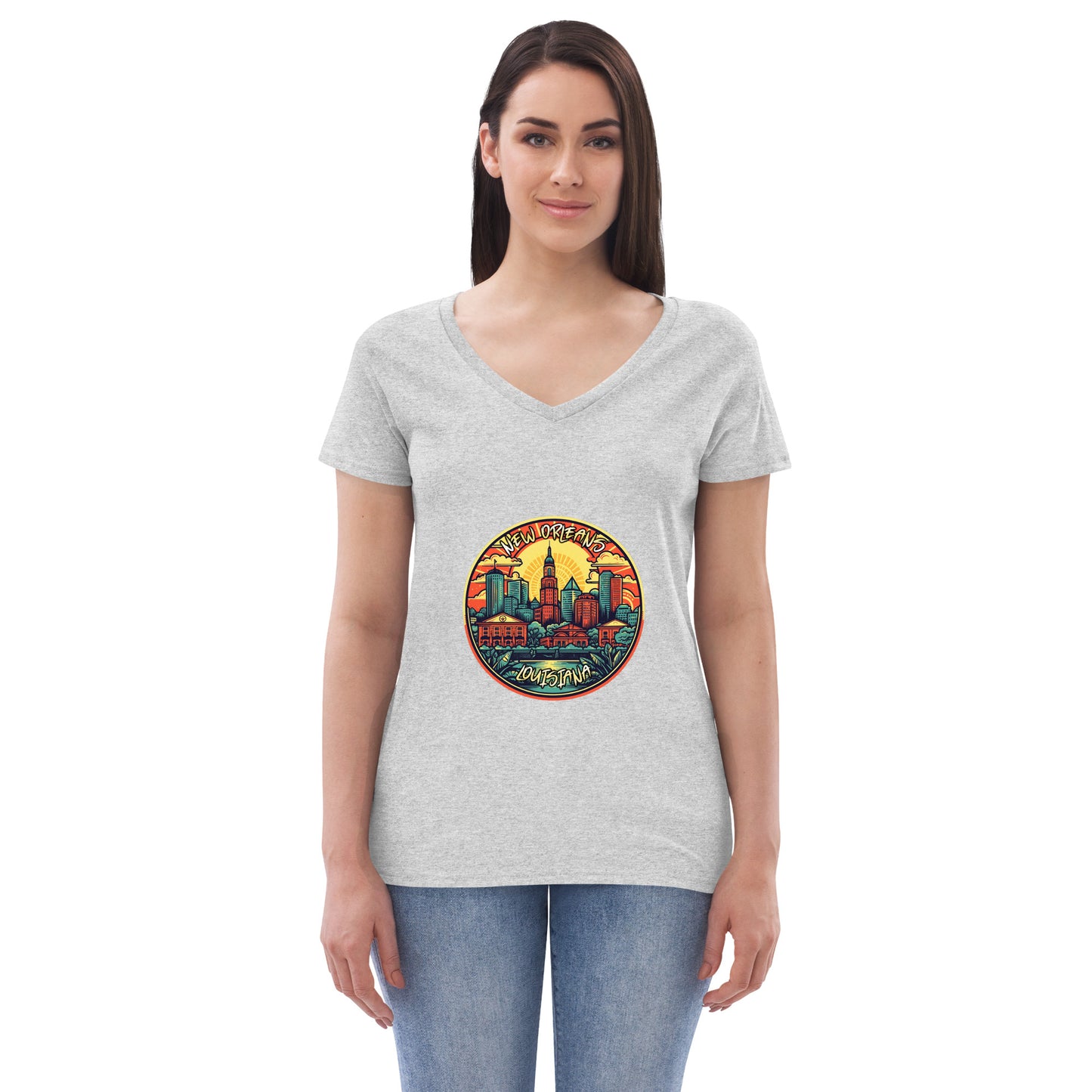 New Orleans Louisiana Souvenir Women’s recycled v-neck t-shirt