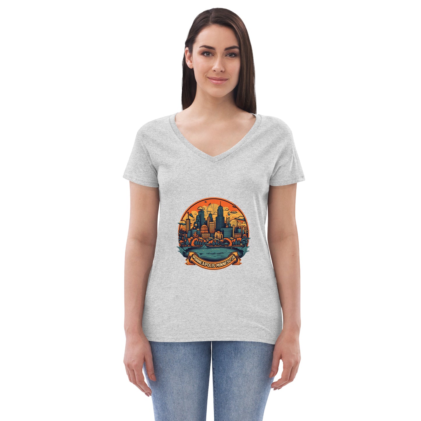 Minneapolis Minnesota Souvenir Women’s recycled v-neck t-shirt