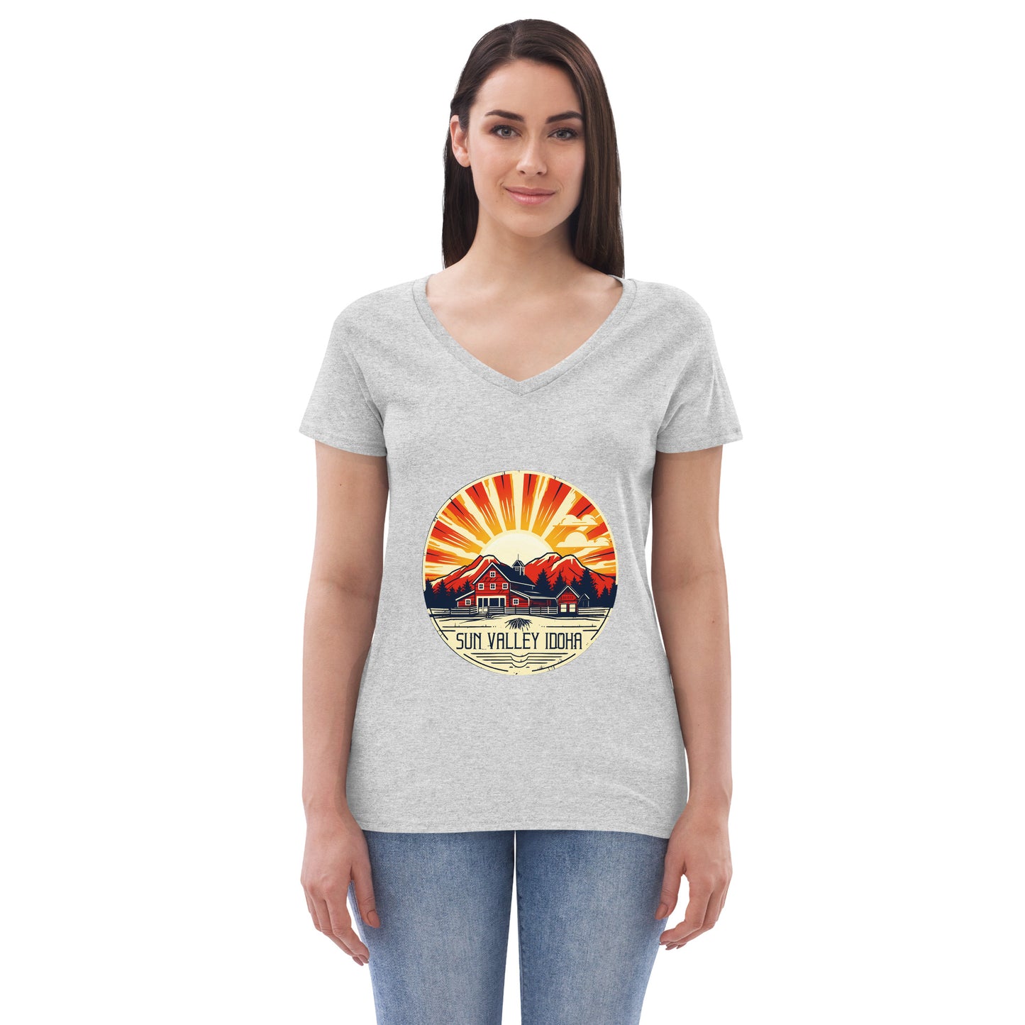 Sun Valley Idaho Souvenir Women’s recycled v-neck t-shirt