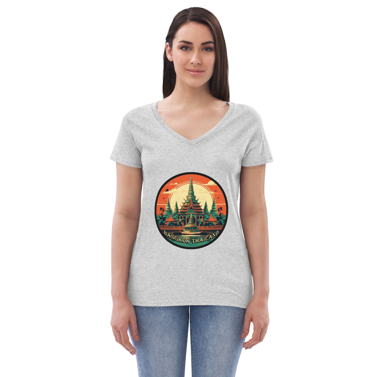 Bangkok Thailand Souvenir Women’s recycled v-neck t-shirt