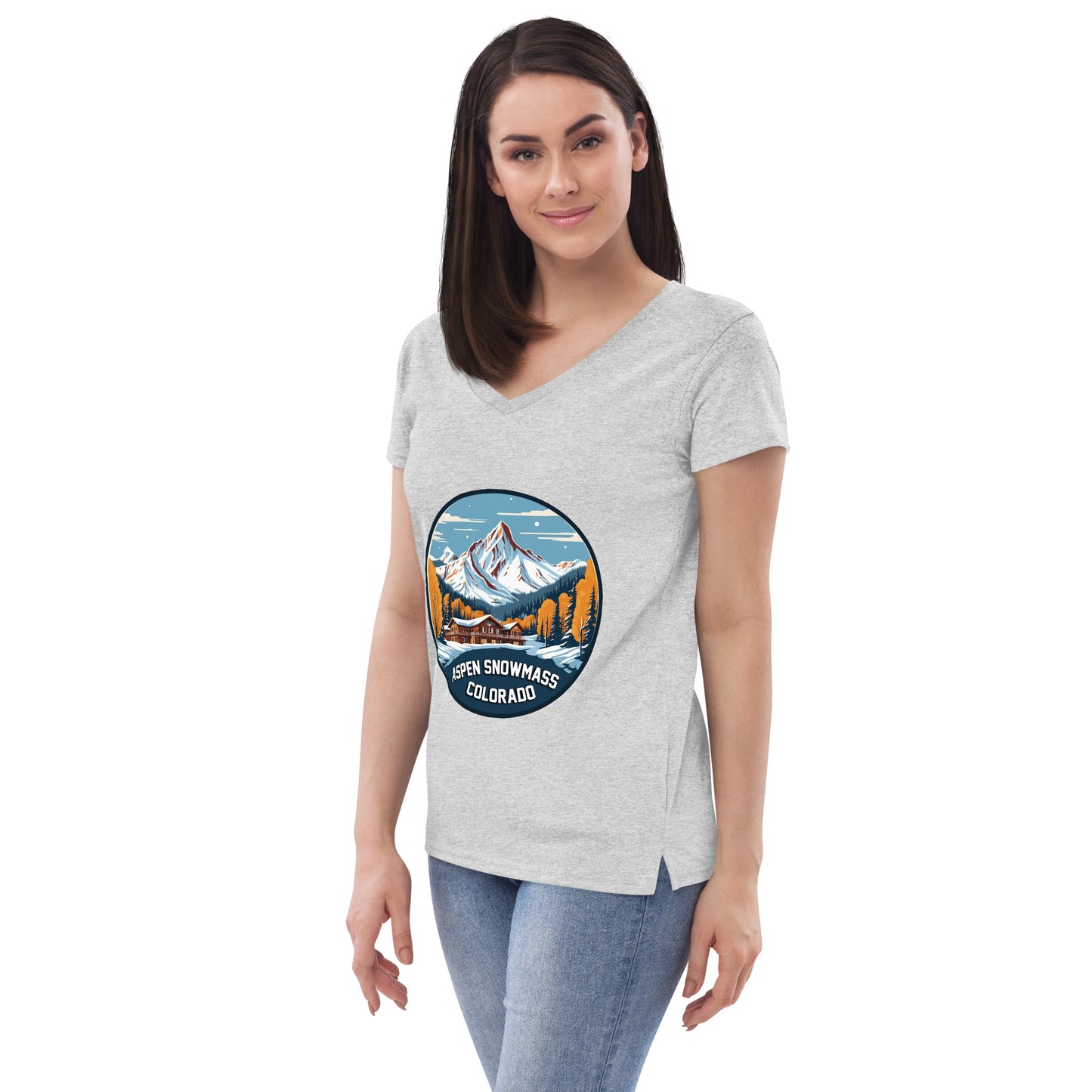 Aspen Snowmass Colorado Souvenir Women’s recycled v-neck t-shirt