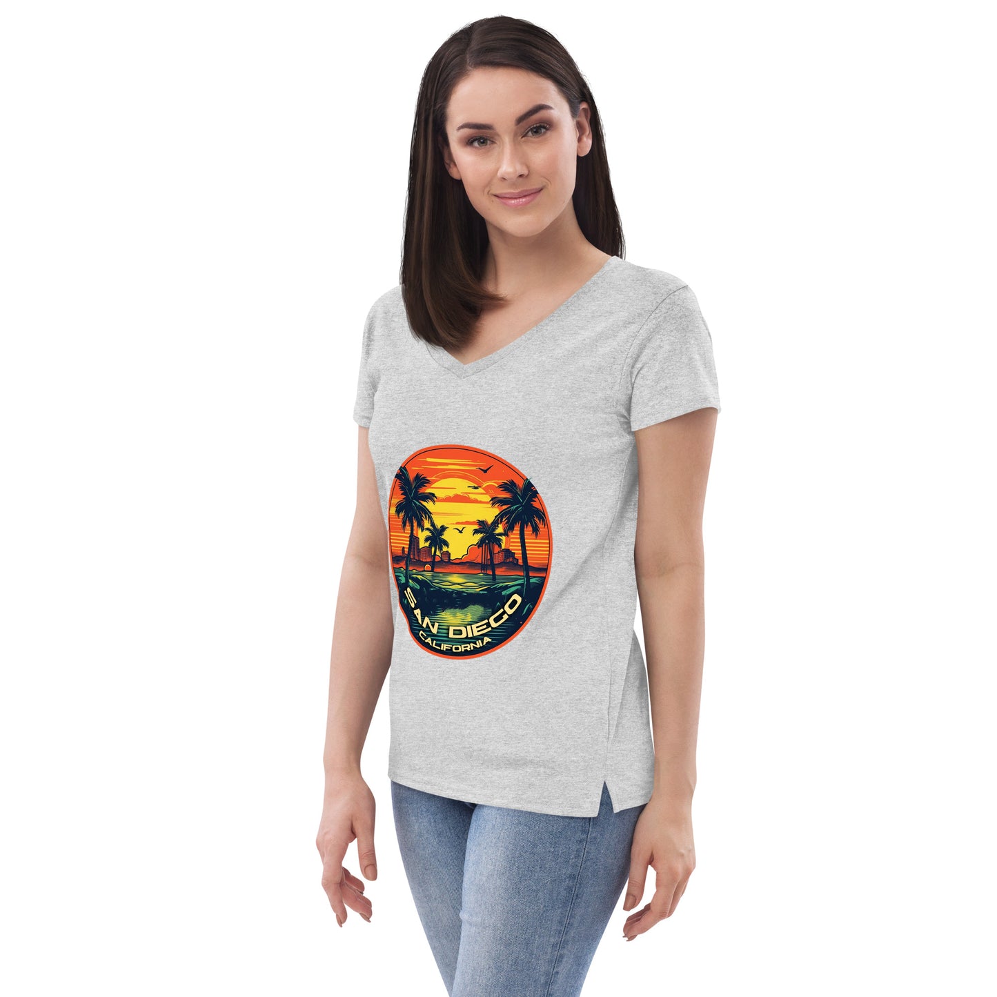 San Diego California Souvenir Women’s recycled v-neck t-shirt