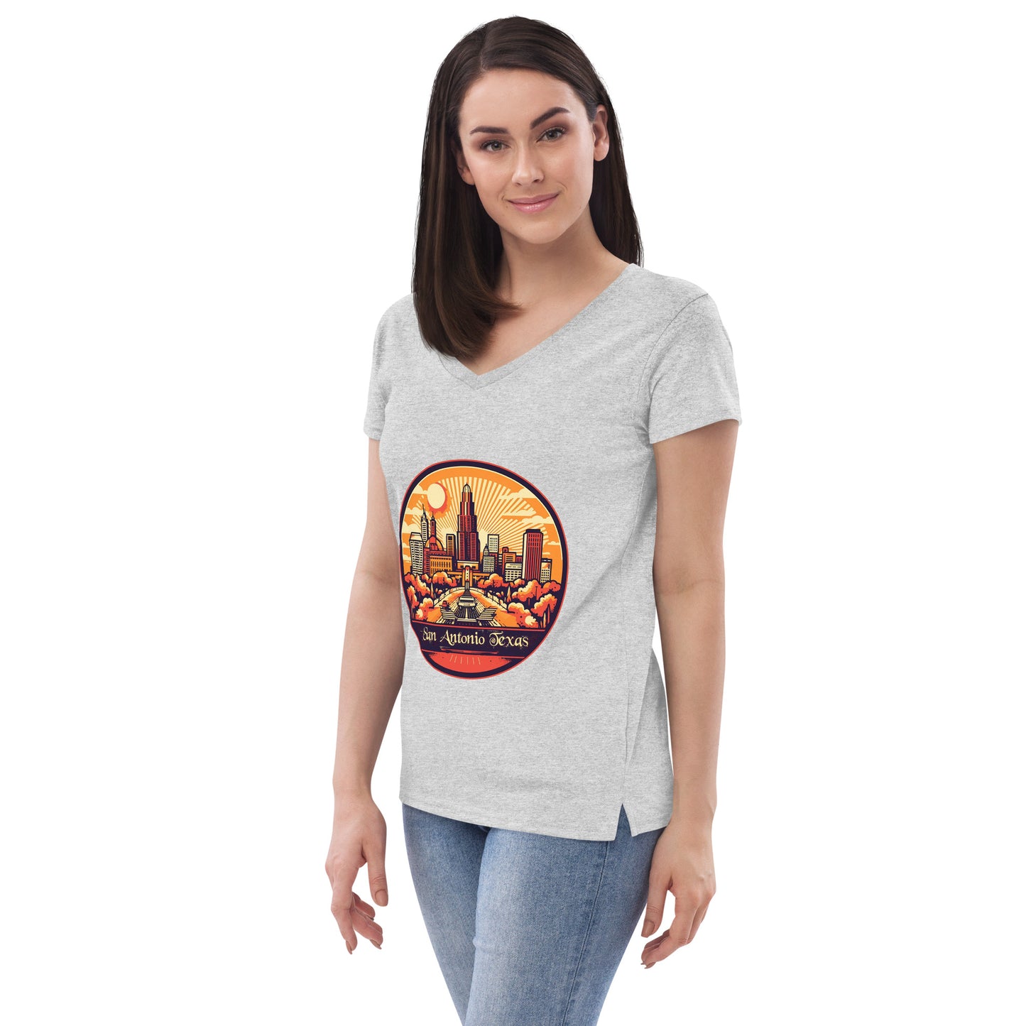 San Antonio Texas Souvenir Women’s recycled v-neck t-shirt