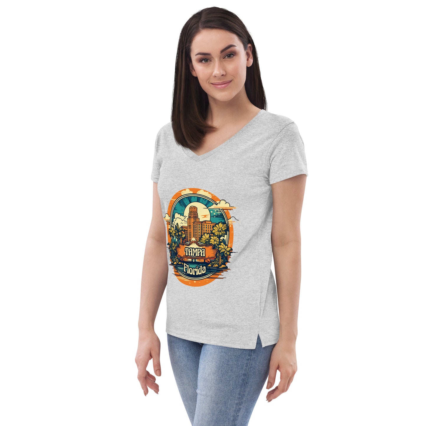 Tampa Florida Souvenir Women’s recycled v-neck t-shirt