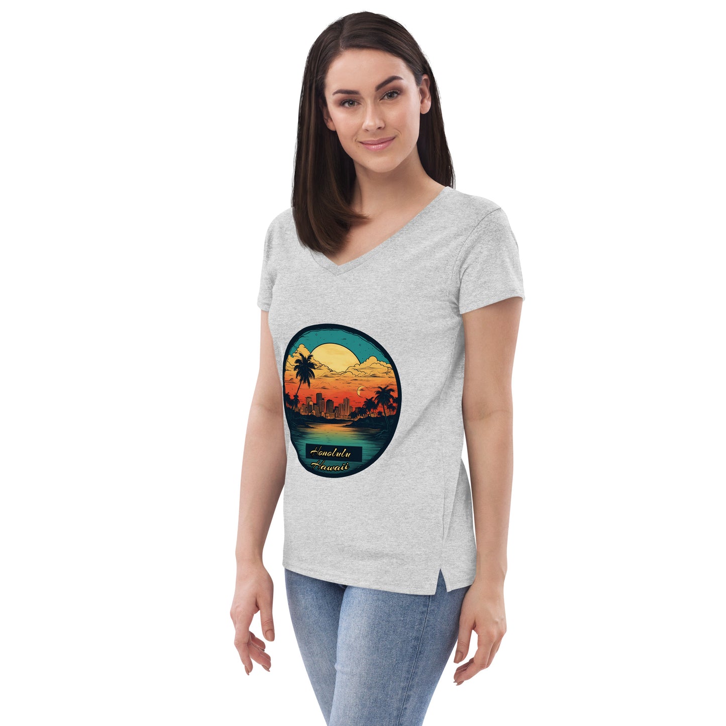 Honolulu Hawaii Souvenir Women’s recycled v-neck t-shirt