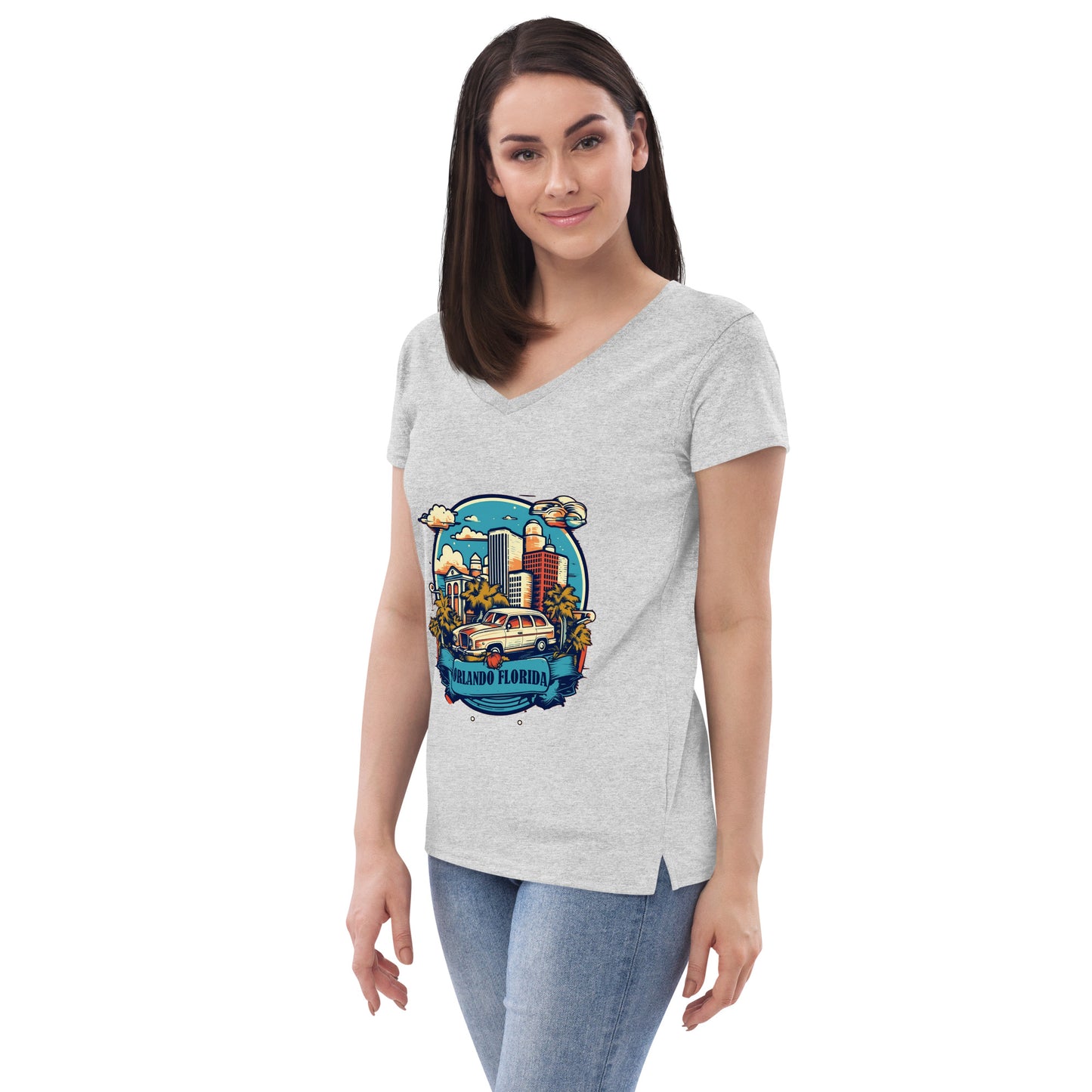 Orlando Florida Souvenir Women’s recycled v-neck t-shirt