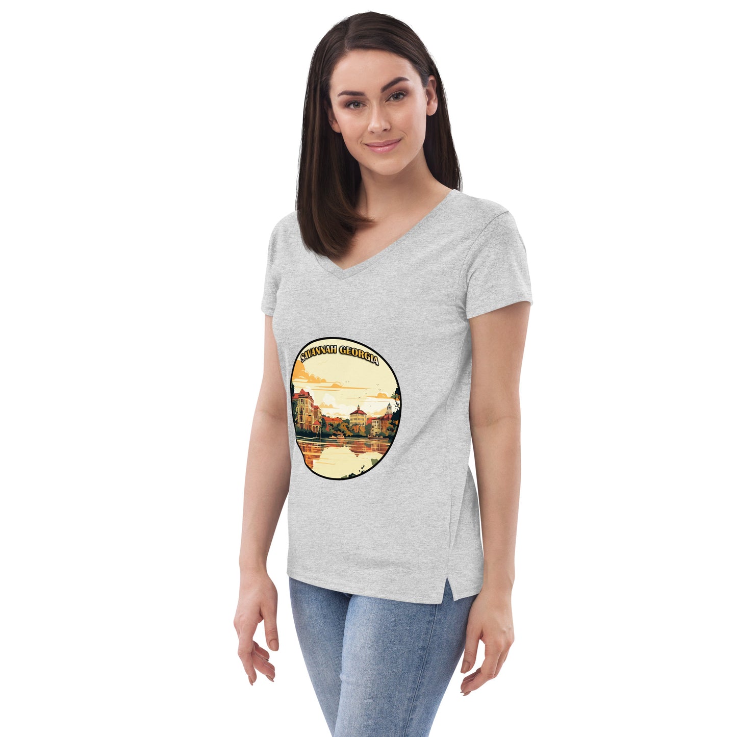 Savannah Georgia Souvenir Women’s recycled v-neck t-shirt