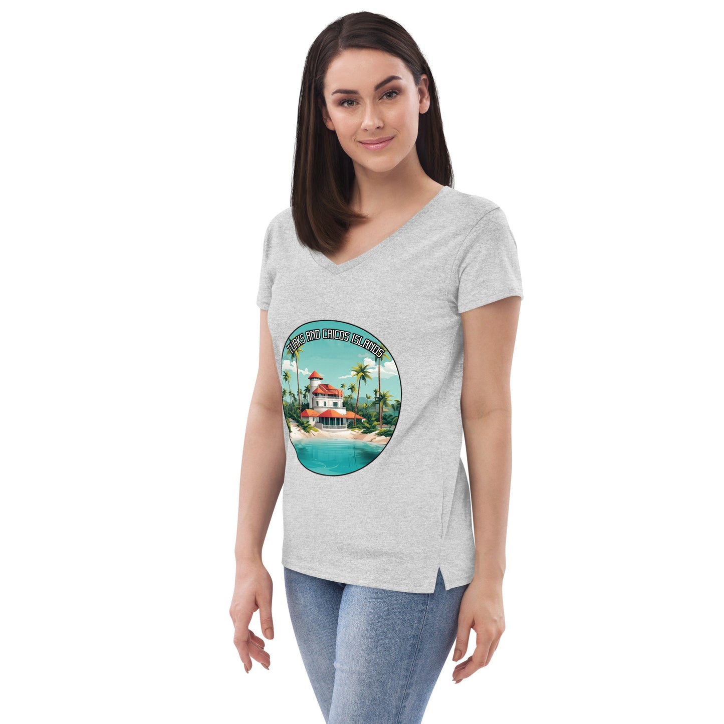 Turks and Caicos Islands Souvenir Women’s recycled v-neck t-shirt