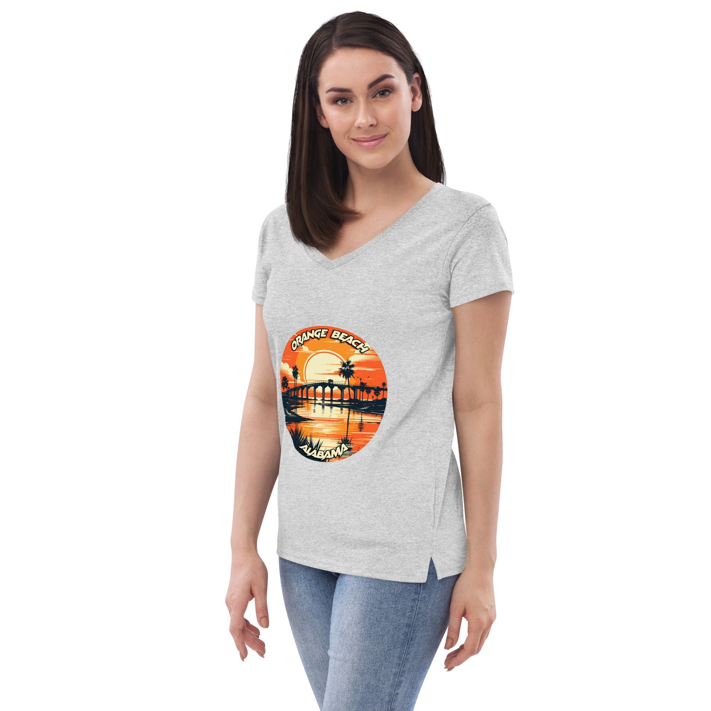 Orange Beach Alabama Souvenir Women’s recycled v-neck t-shirt