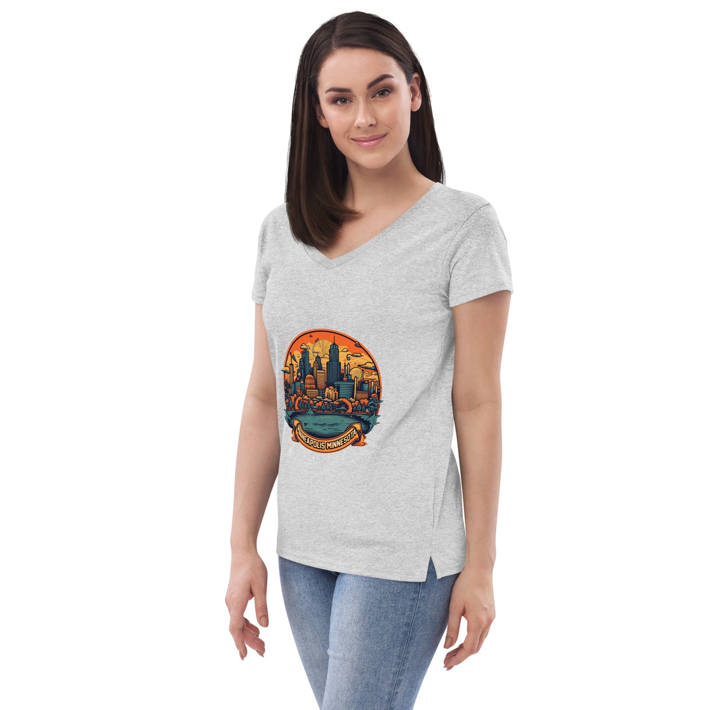 Minneapolis Minnesota Souvenir Women’s recycled v-neck t-shirt