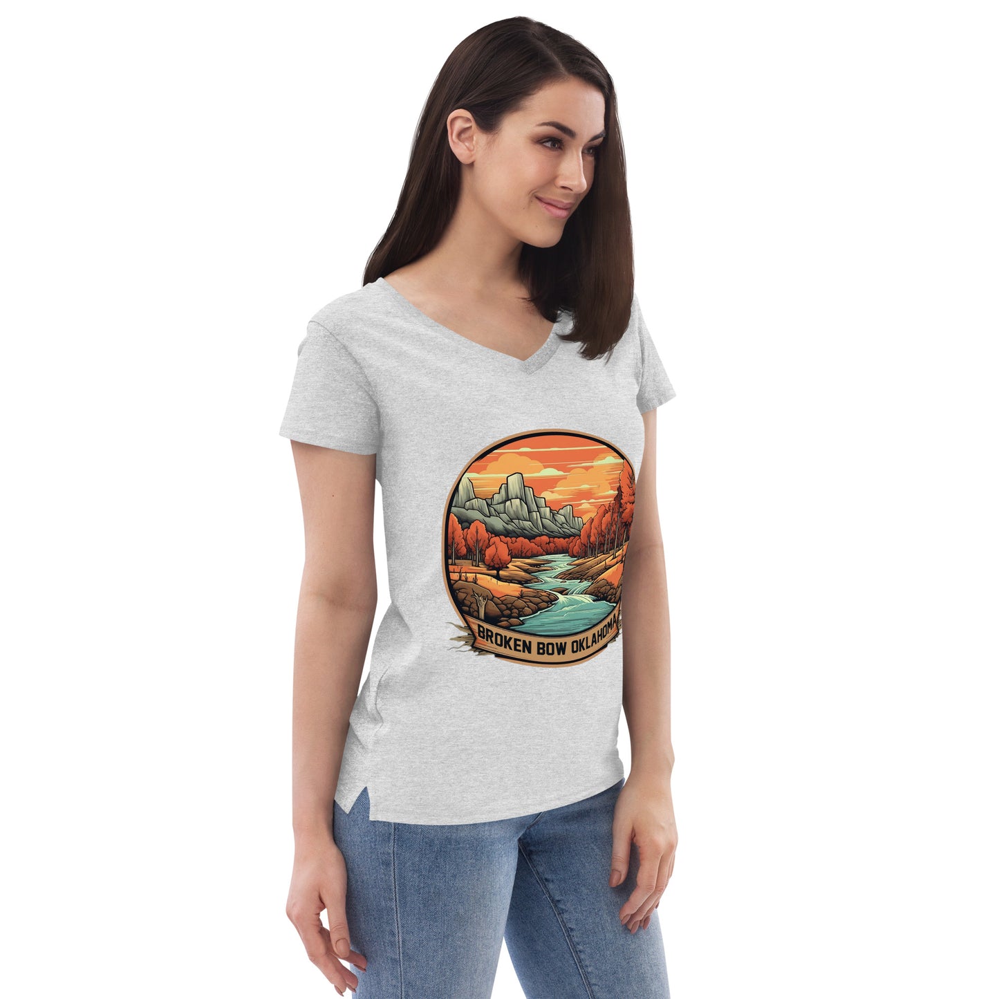 Broken Bow Oklahoma Souvenir Women’s recycled v-neck t-shirt