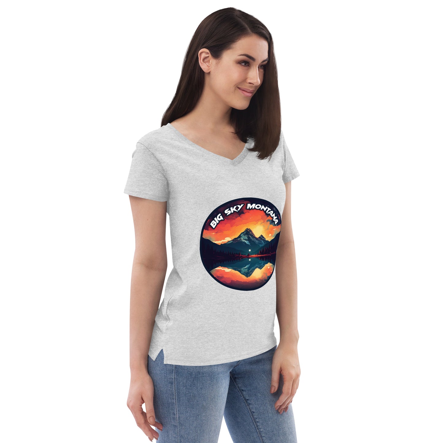 Big Sky Montana Souvenir Women’s recycled v-neck t-shirt