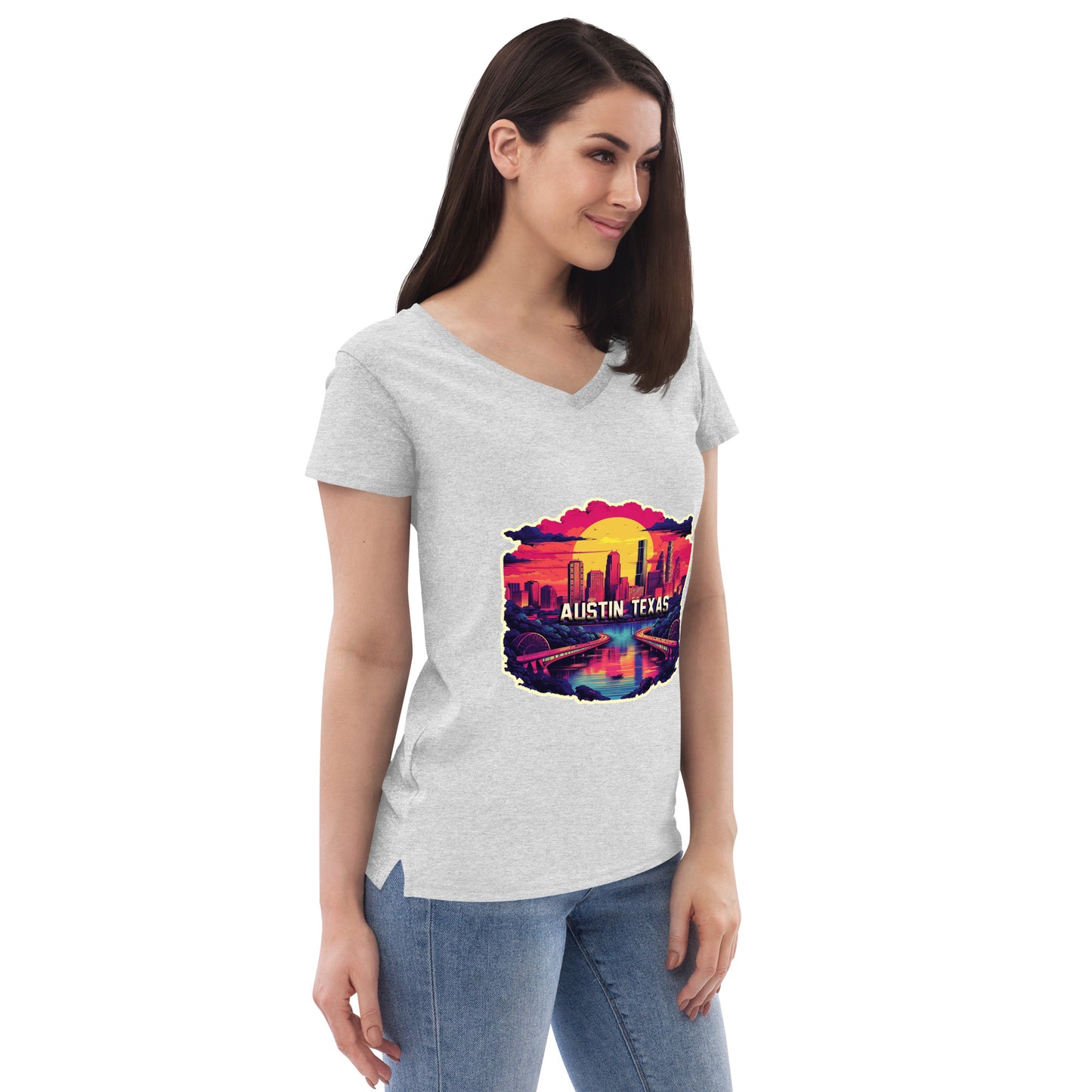 Austin Texas Souvenir Women’s recycled v-neck t-shirt