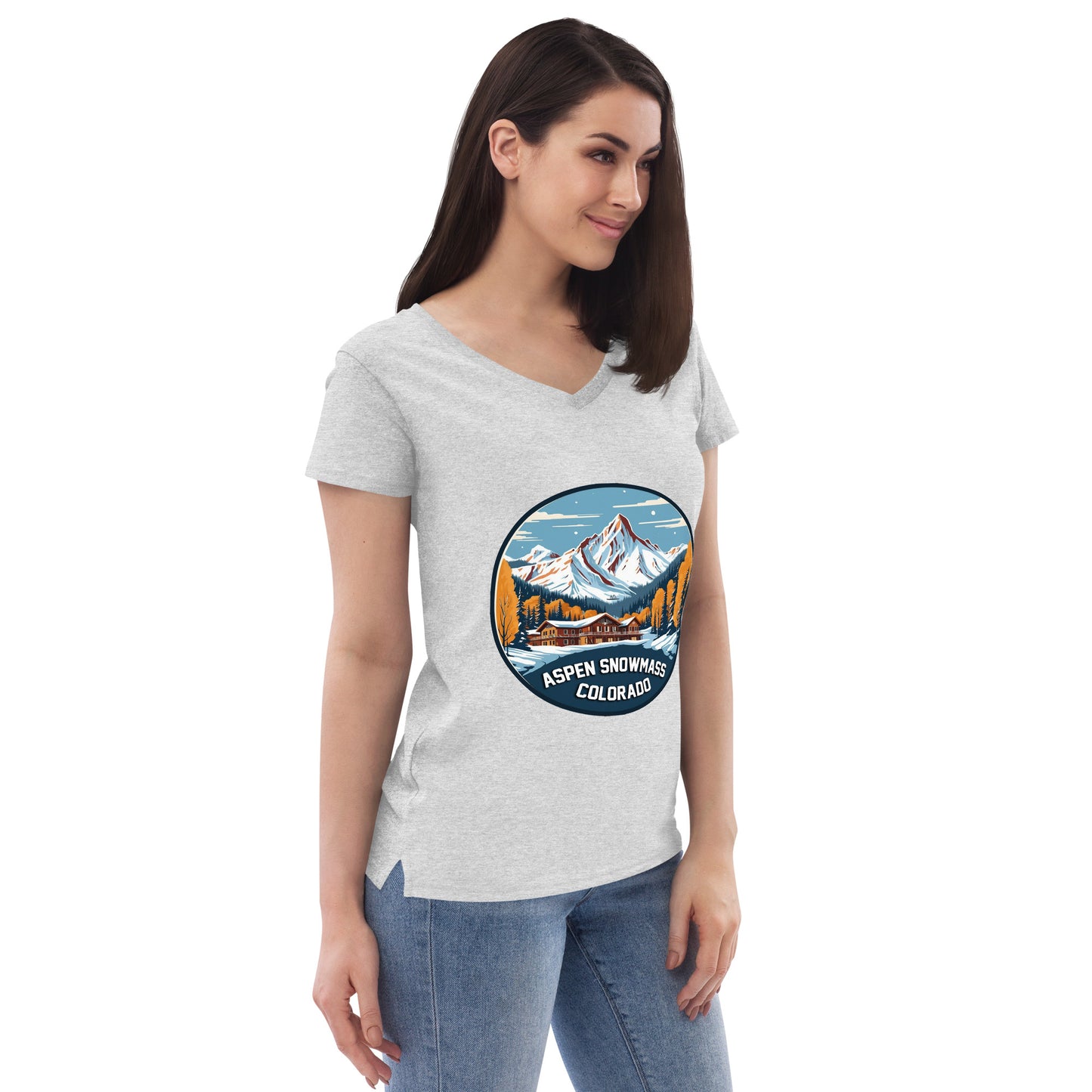 Aspen Snowmass Colorado Souvenir Women’s recycled v-neck t-shirt