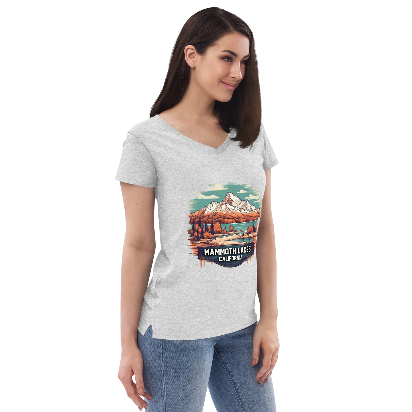 Mammoth Lakes California Souvenir Women’s recycled v-neck t-shirt