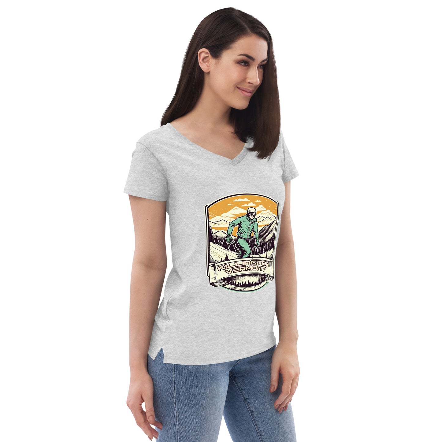 Killington Vermont Souvenir Women’s recycled v-neck t-shirt