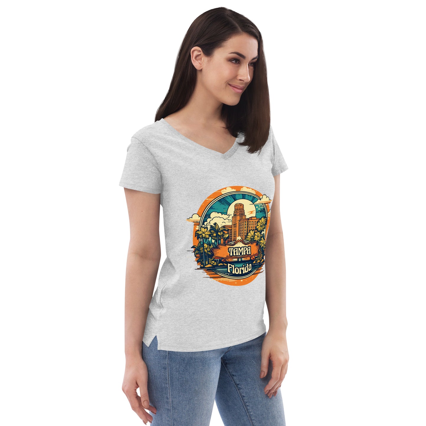 Tampa Florida Souvenir Women’s recycled v-neck t-shirt