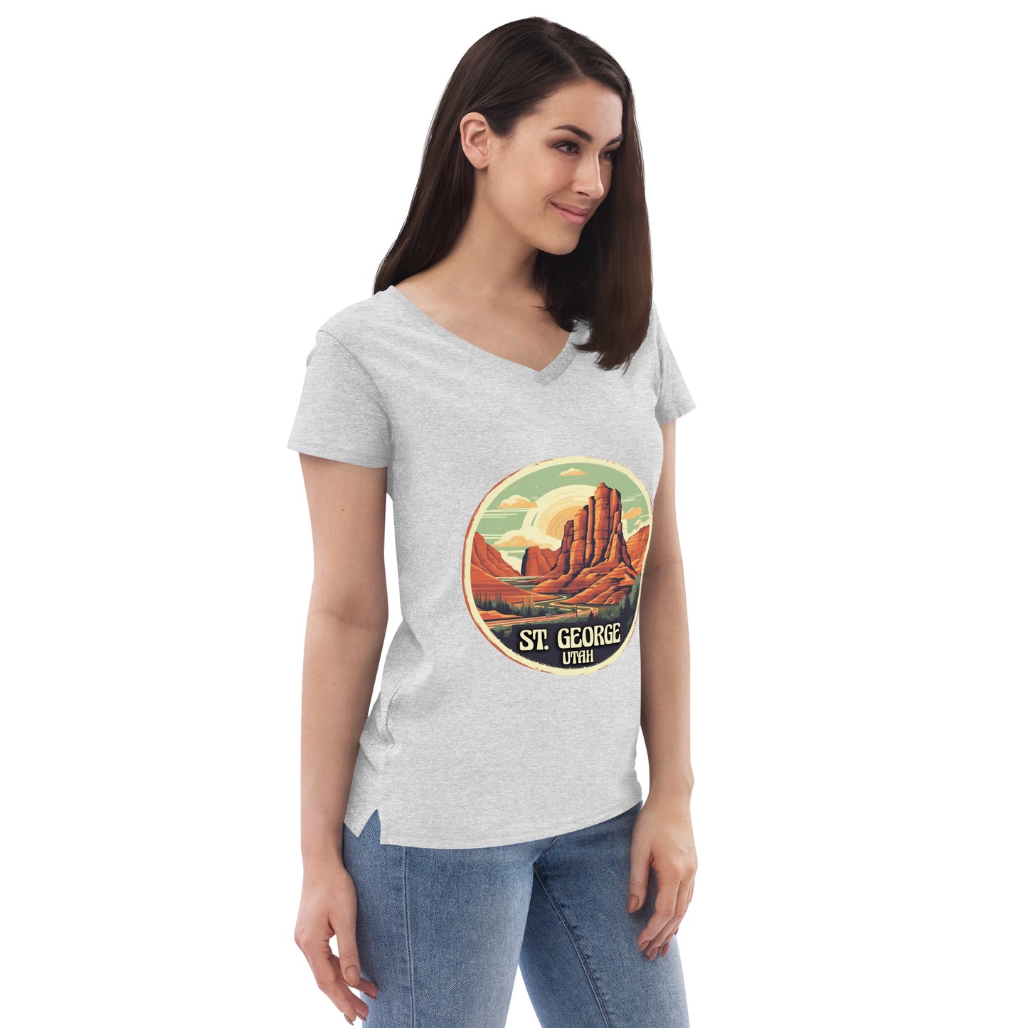 St. George Utah Souvenir Women’s recycled v-neck t-shirt