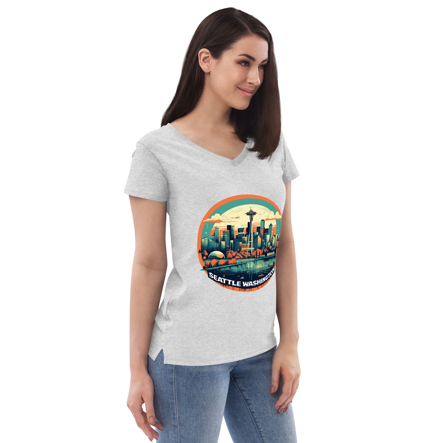 Seattle Washington Souvenir Women’s recycled v-neck t-shirt