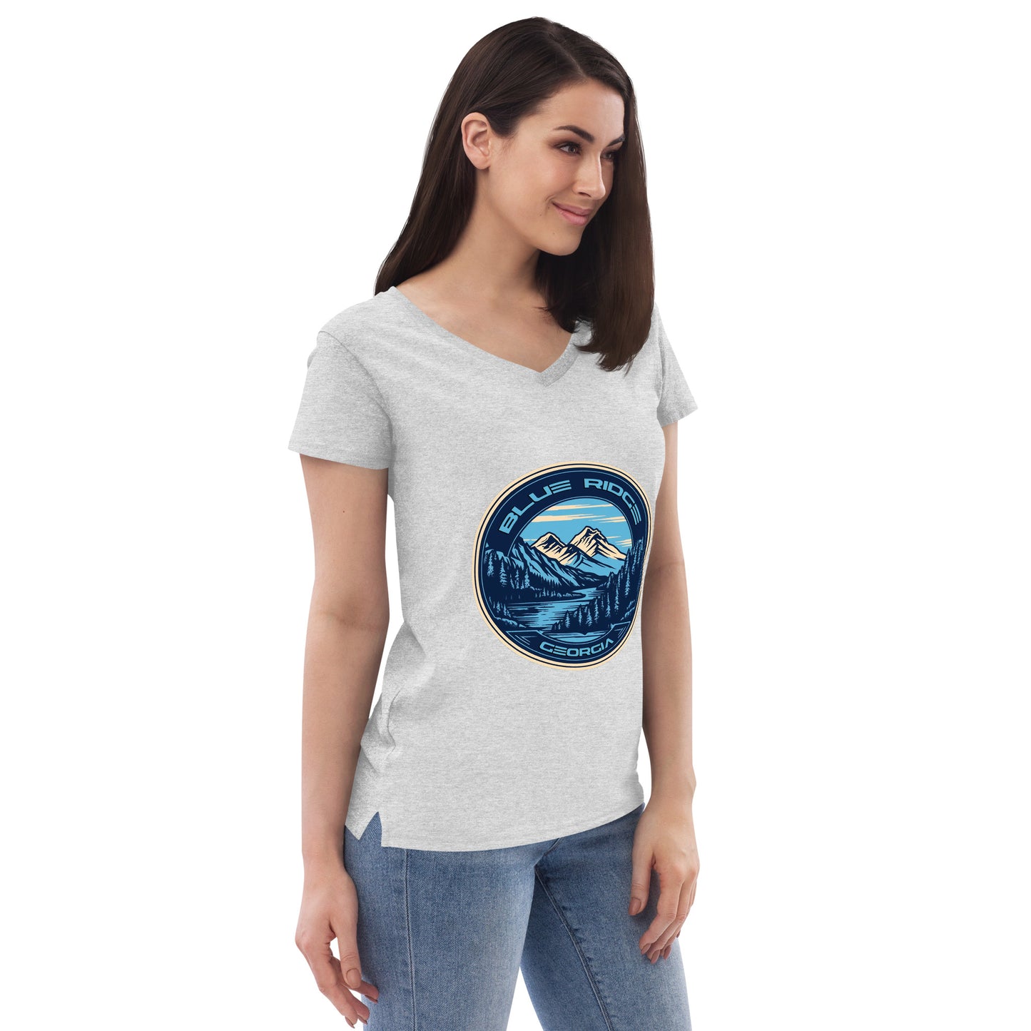 Blue Ridge Georgia Souvenir Women’s recycled v-neck t-shirt