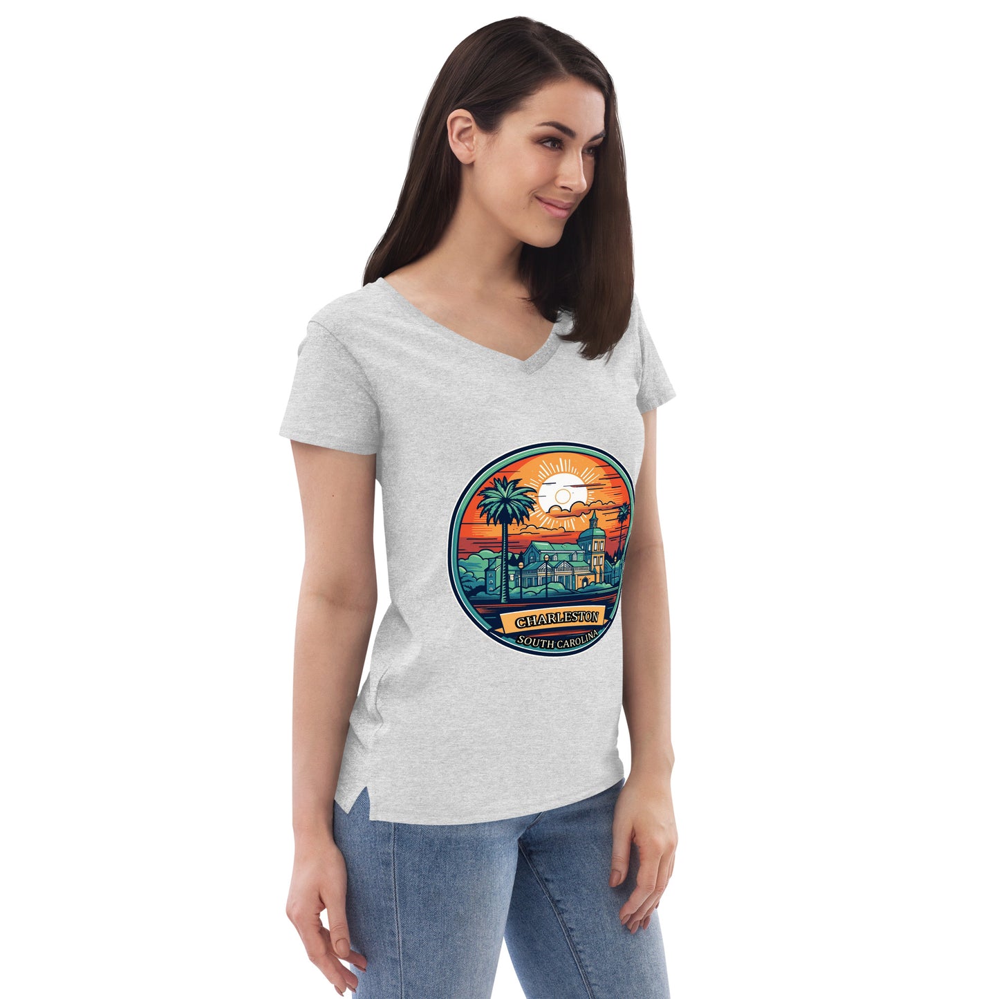 Charleston South Carolina Souvenir Women’s recycled v-neck t-shirt