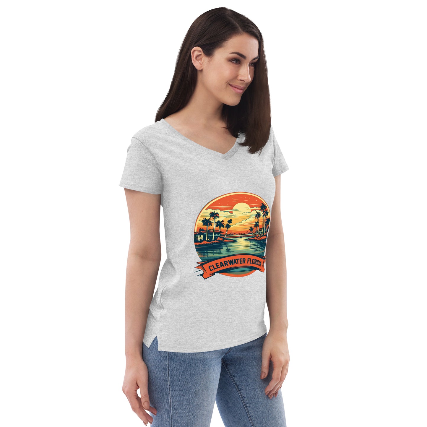 Clearwater Florida Souvenir Women’s recycled v-neck t-shirt