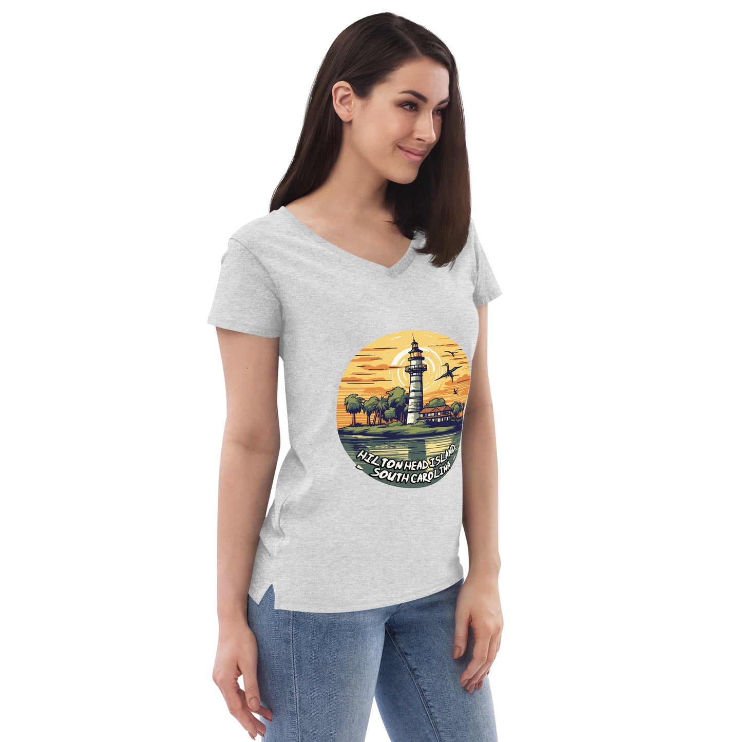 Hilton Head Island South Carolina Souvenir Women’s recycled v-neck t-shirt