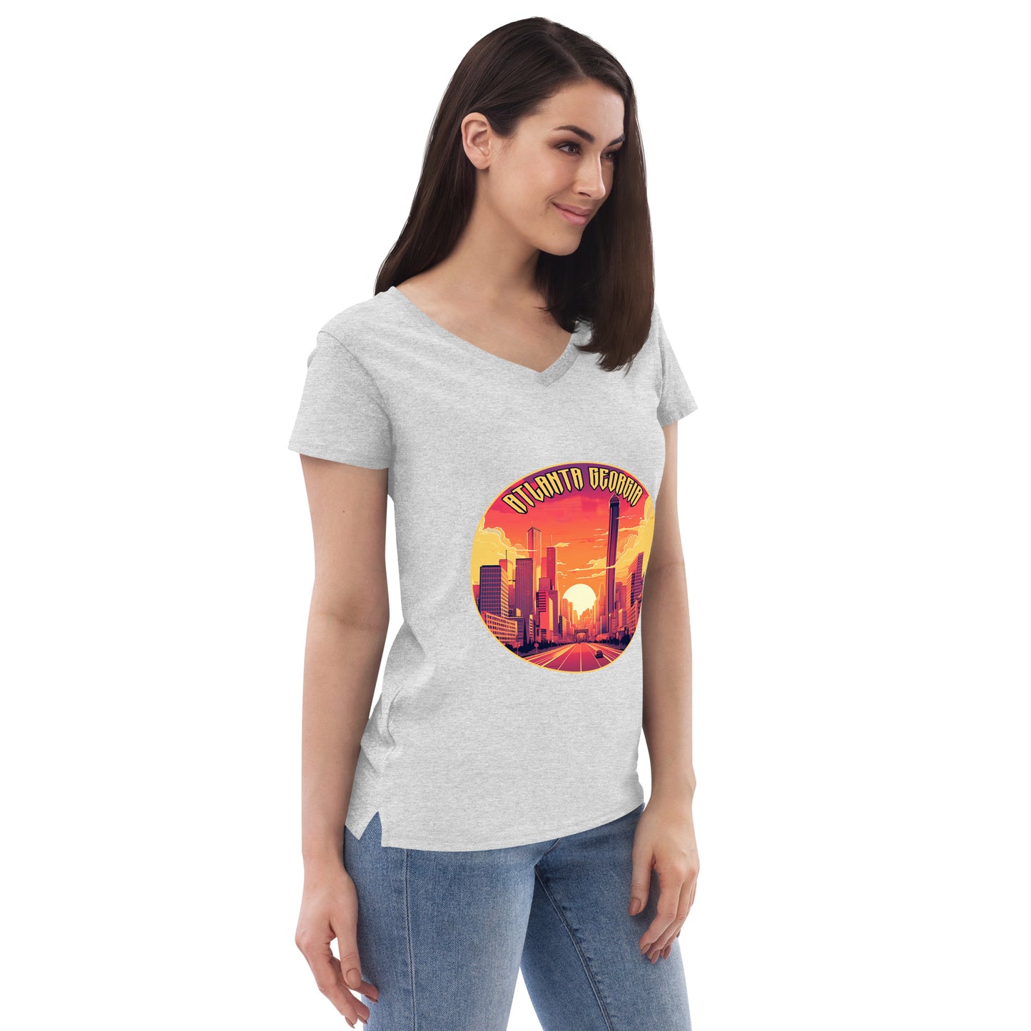 Atlanta Georgia Souvenir Women’s recycled v-neck t-shirt