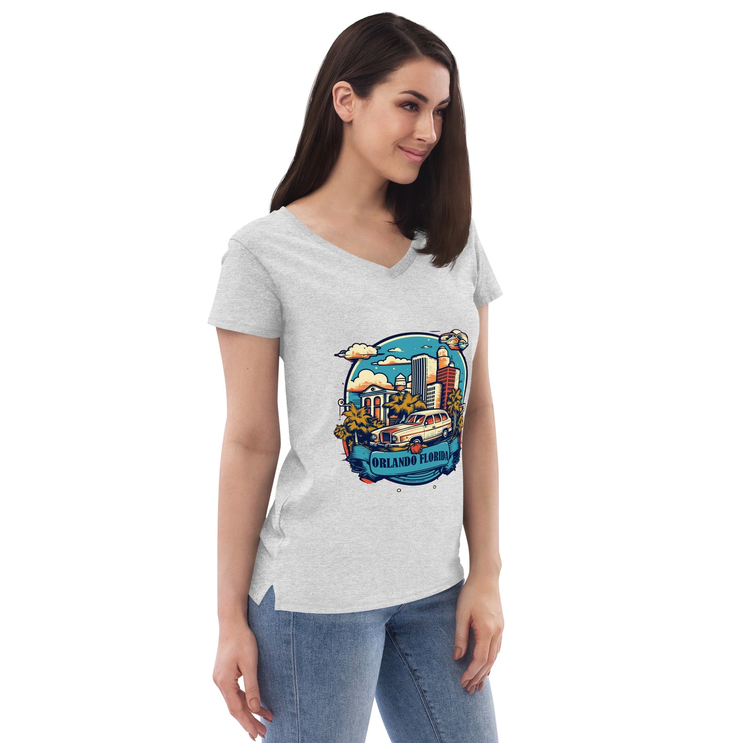 Orlando Florida Souvenir Women’s recycled v-neck t-shirt