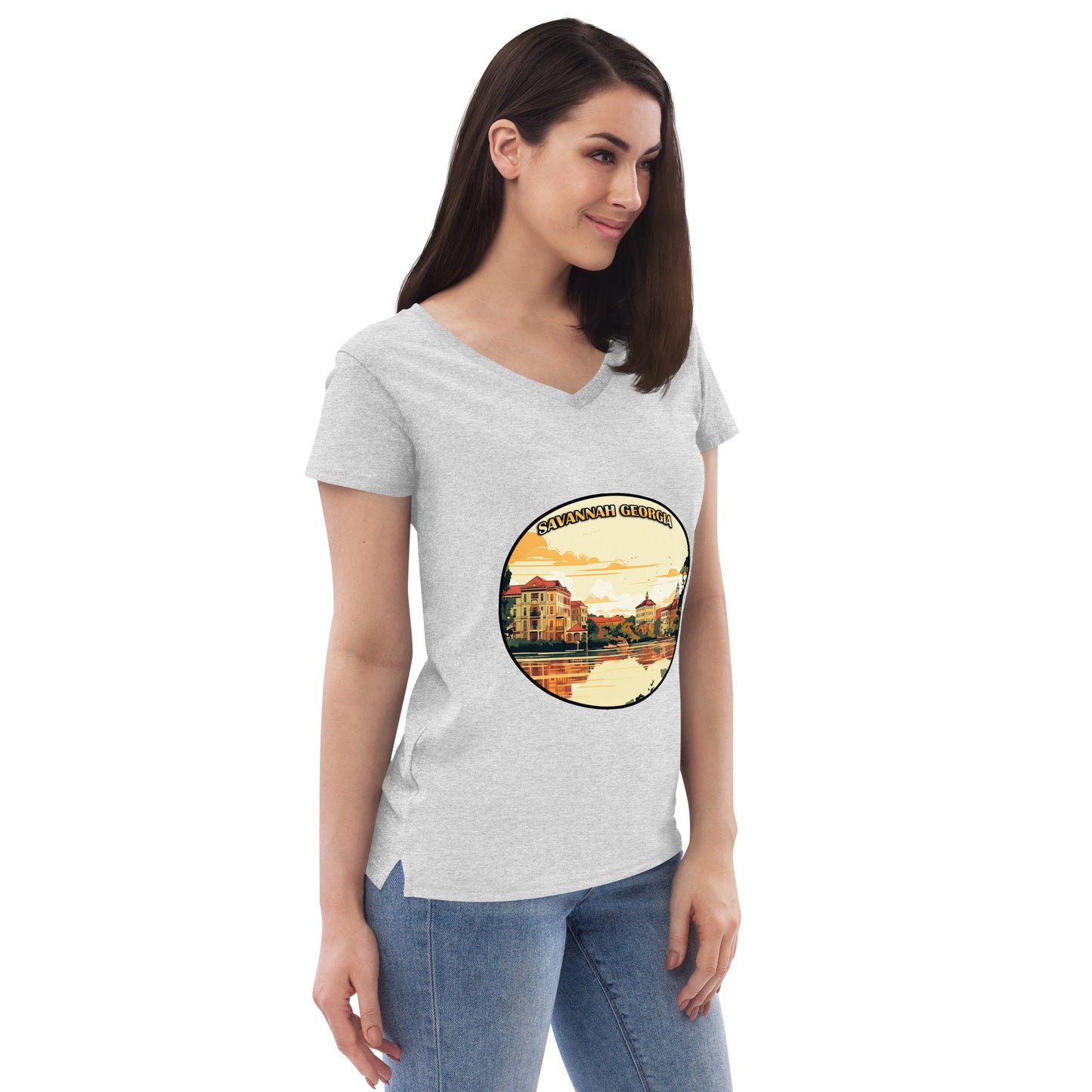 Savannah Georgia Souvenir Women’s recycled v-neck t-shirt