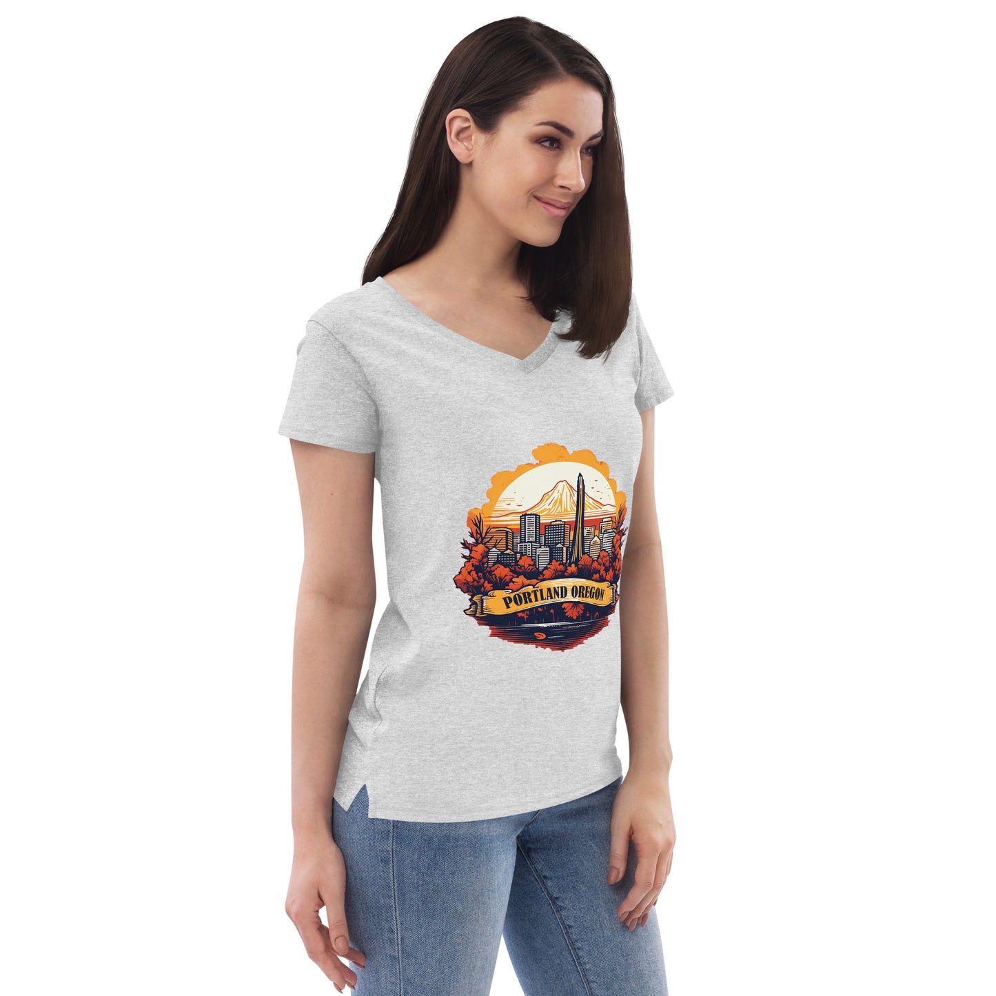 Portland Oregon Souvenir Women’s recycled v-neck t-shirt