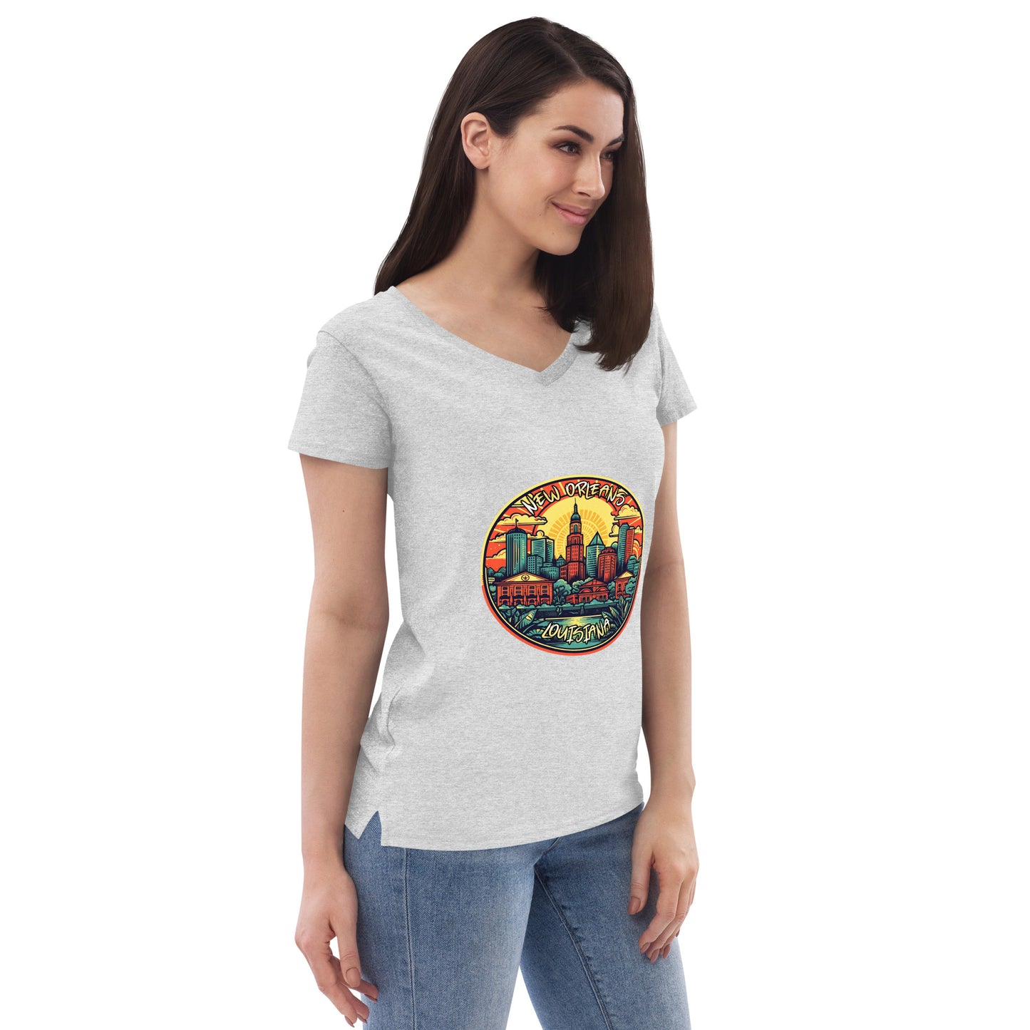 New Orleans Louisiana Souvenir Women’s recycled v-neck t-shirt