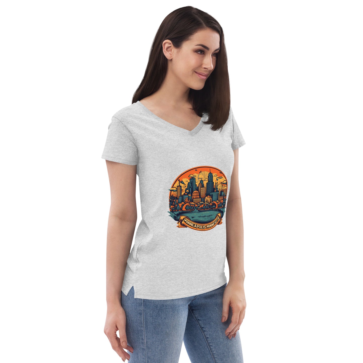 Minneapolis Minnesota Souvenir Women’s recycled v-neck t-shirt