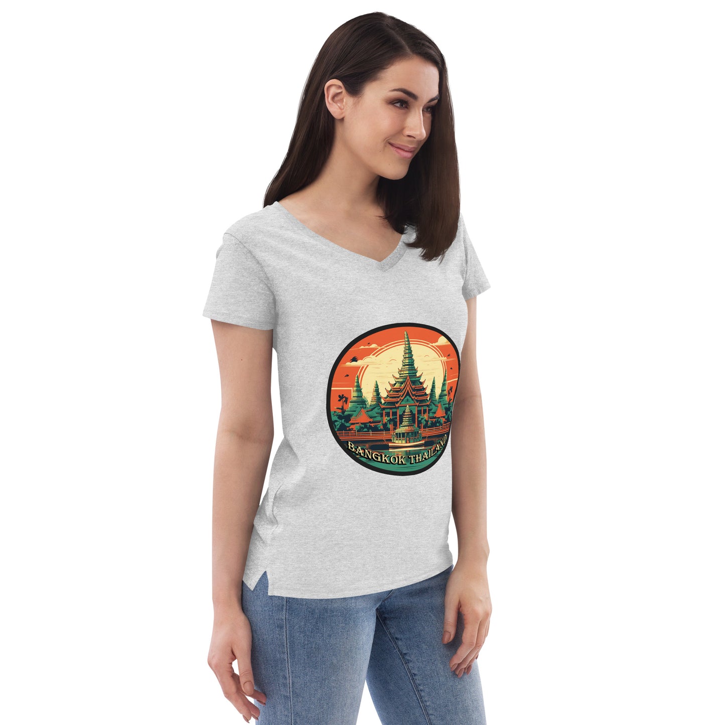 Bangkok Thailand Souvenir Women’s recycled v-neck t-shirt